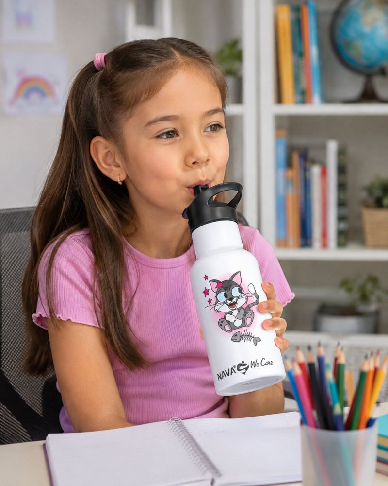 Termoflaša 350 ml nerez, mačka biela NAVA foto2