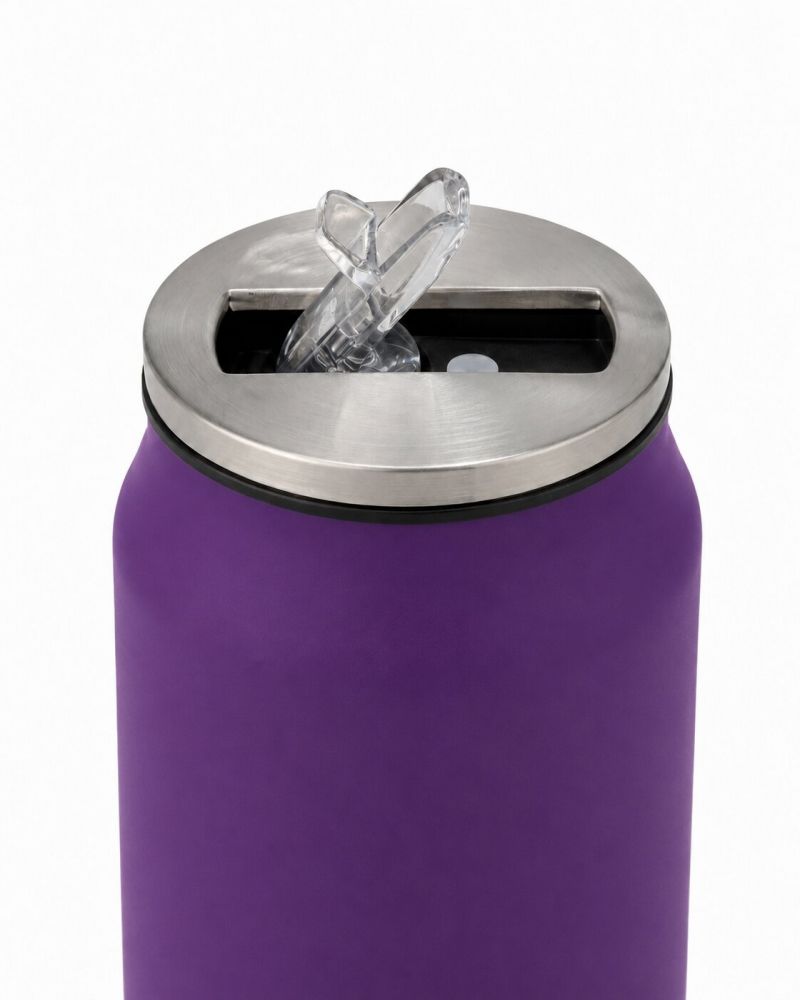 Termohrnček so slamkou 500 ml nerez, fialový NAVA foto2