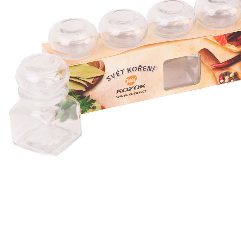 Kinekus Korenička číra, sklenená, hranatá, objem 120ml, sada 6ks