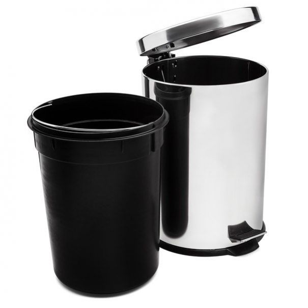 Kôš na odpad nášľapný, 20L, nerezový
