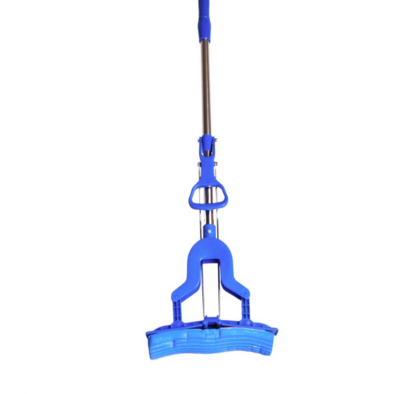 Mop špongiový sklápací, V, modrý, nerezový 27cm, SKVELER