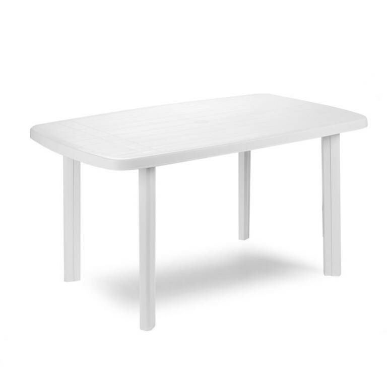 Stôl plastový, FARO, rozmery 137x85x72cm, biely
