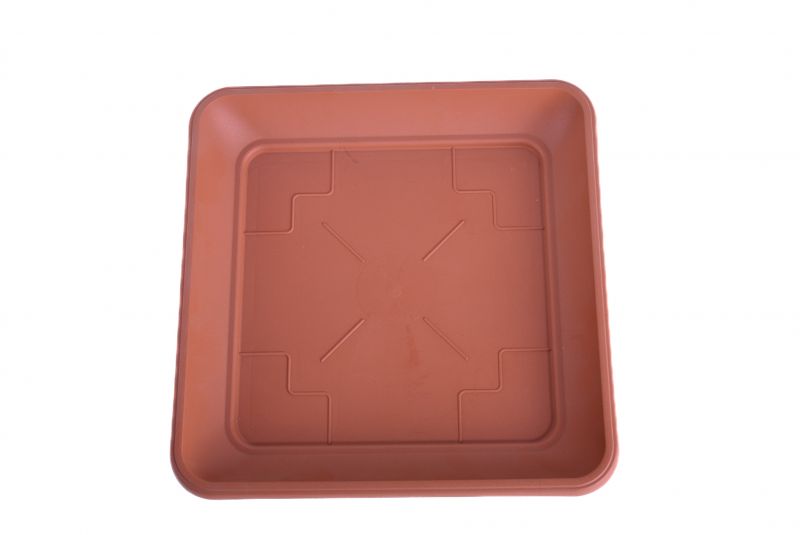 Kinekus Miska pod kvetináč plastová, 27x27cm štvorcová, terakota TERRA
