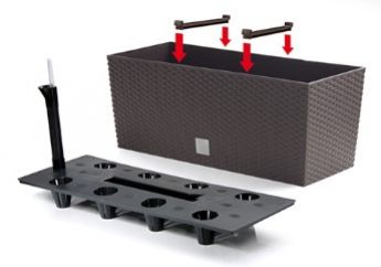 Kinekus Truhlík samozavlažovací, dĺžka 50cm, biely, RATAN, s vložkou
