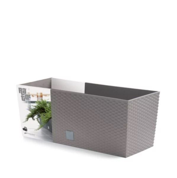 Kinekus Truhlík samozavlažovací, dĺžka 50cm, biely, RATAN, s vložkou