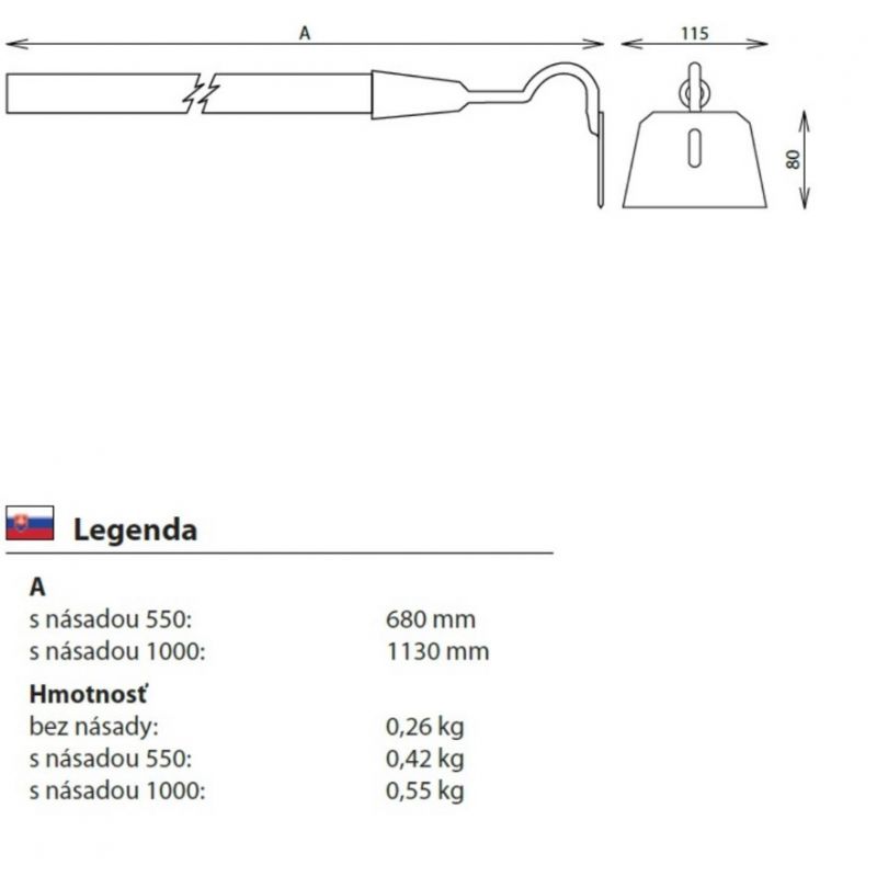 FED 108/1000 plochá, s násadou