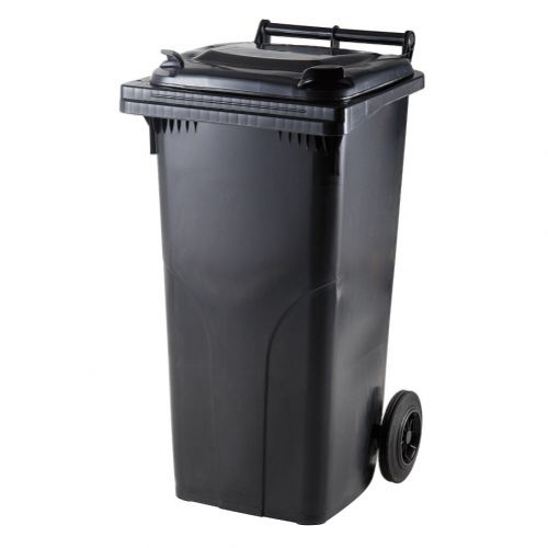 Kinekus Popolnica plastová, 120L, čierna, kuka