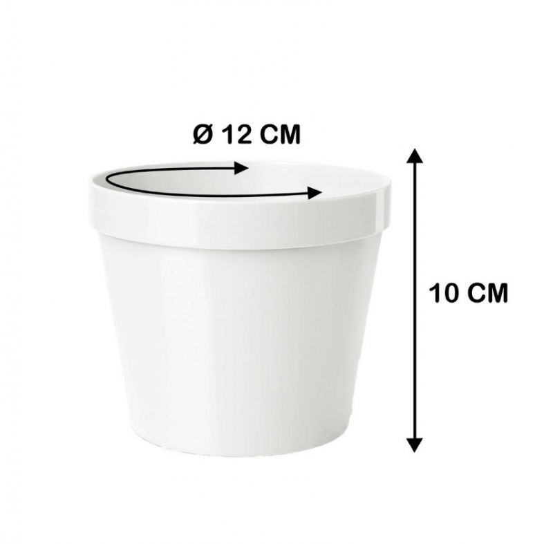 Kinekus Kvetináč plastový, priemer 12cm, biely