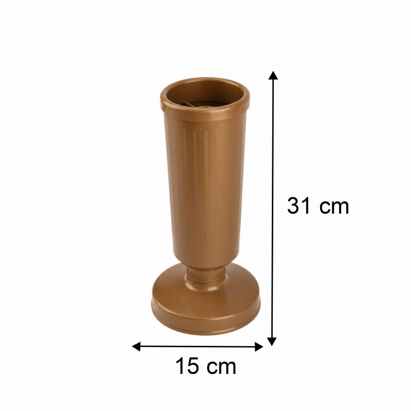 Váza na hrob 30cm zlatá so záťažou