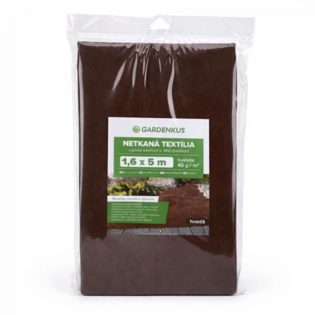 GARDENKUS Textília netkaná 1,6x5 m, 50 g/m², hnedá, GARDENKUS