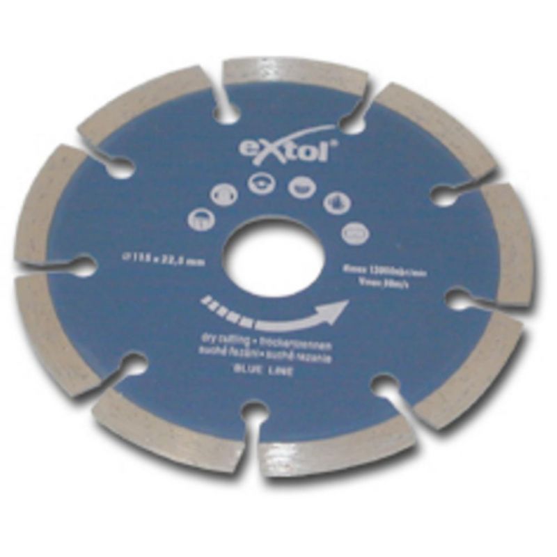 EXTOL PREMIUM Kotúč rezný diamantový segmentový, 115mm, EXTOL PREMIUM
