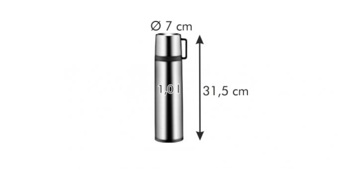 Kinekus Termoska s hrnčekom CONSTANT 1.0 l, nerez