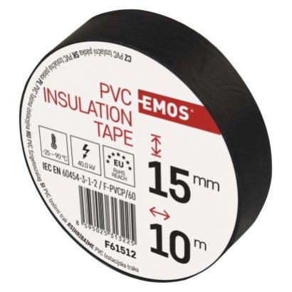 EMOS Páska izolačná PVC 15mm/10m, ČIERNA
