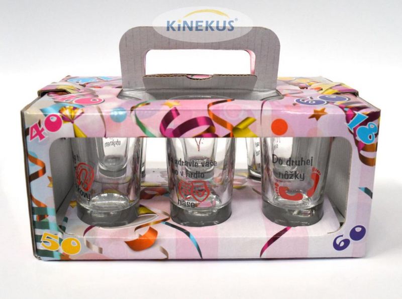 Kinekus Štamprlík sklenený, objem 25ml, sada 6ks