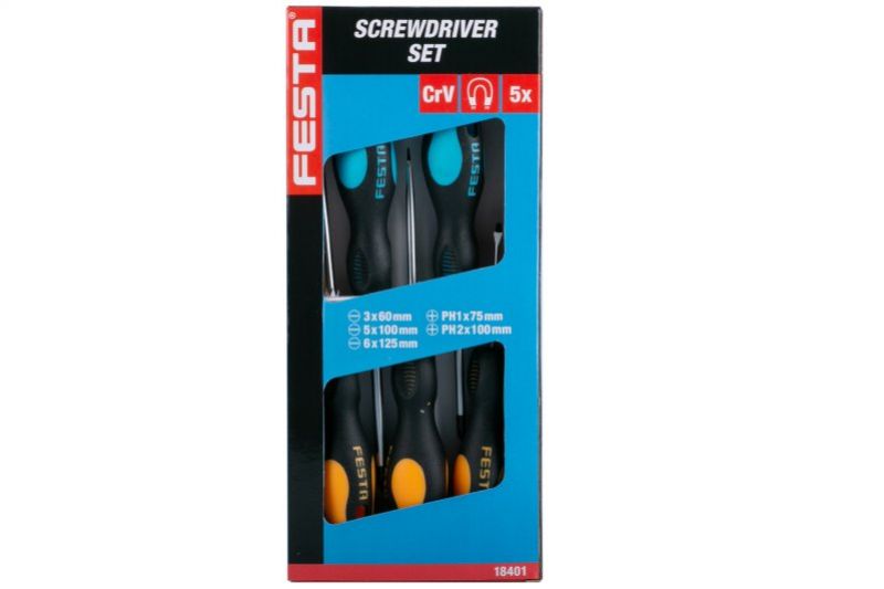 Kinekus Skrutkovač plochý + krížový CrVa sada 5ks