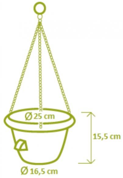 Kinekus Kvetináč závesný plastový, samozavlažovací, priemer 25cm, SIESTA, terakota