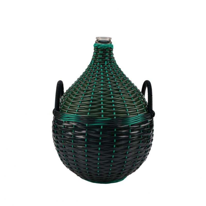 Kinekus Demižón s uškami, opletený, sklenený, 25l, mix farieb