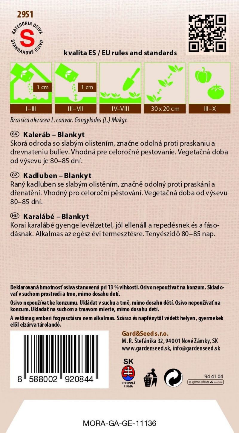 Kinekus Kaleráb modrý, skorý BLANKYT
