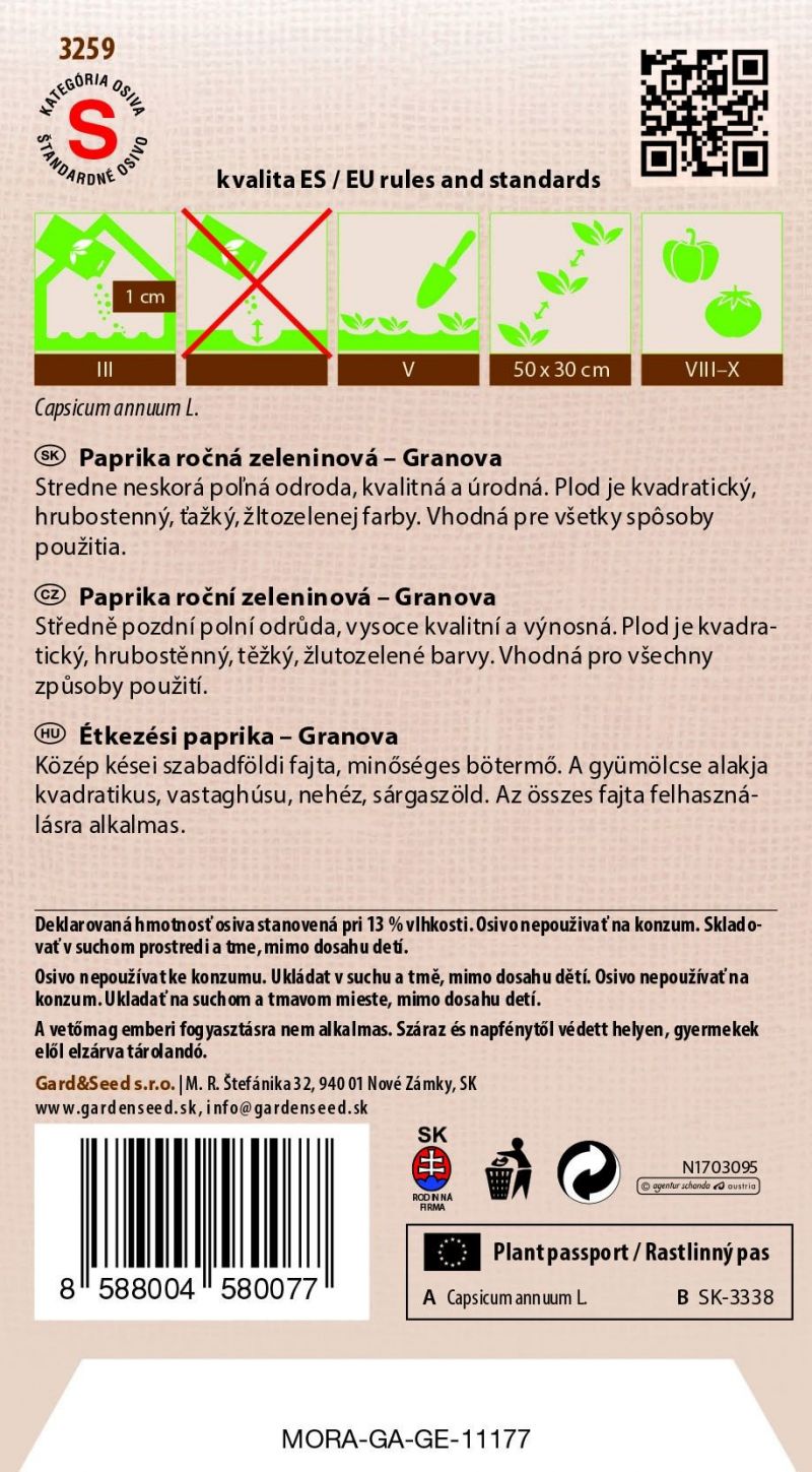 Kinekus Paprika poľná skorá - GRANOVA