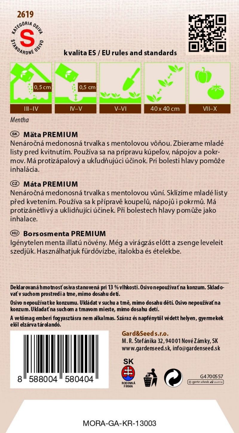 Kinekus Mäta, liečivá rastlina