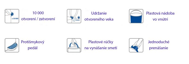 Kôš na odpad nášľapný 20L, oceľový, čierny
