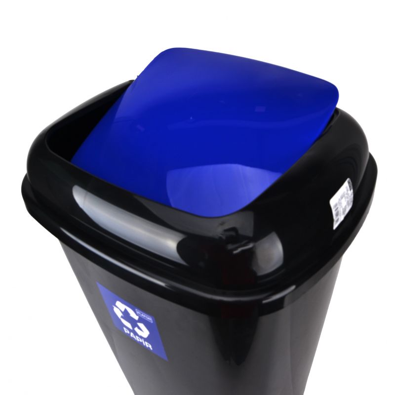 Kôš na separovaný odpad plastový, 45L, QUATRO, modrý