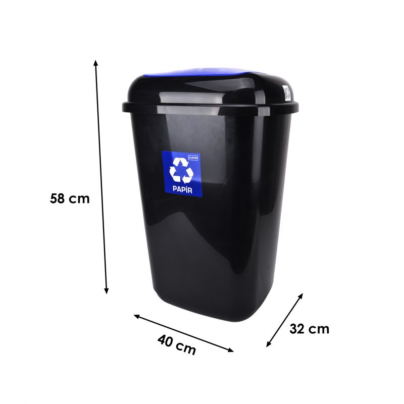 Kinekus Kôš na separovaný odpad plastový, 45L, QUATRO, modrý