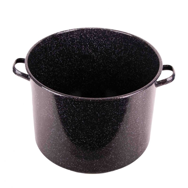 Kinekus Hrniec s pokrievkou, smaltovaný, 45 cm/53 L, čierny prskaný