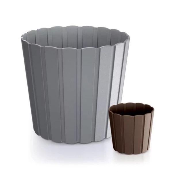 Kinekus Kvetináč plastový, priemer 16,5cm, BOARDEE BASIC, antracit