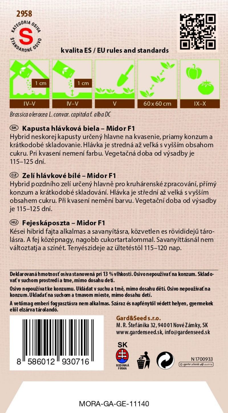 Kinekus Kapusta neskorá, na strúhanie – Midor F1