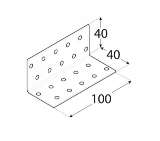 Kinekus Uholník montážny, 40x40x100x2,0mm, bal. 20ks