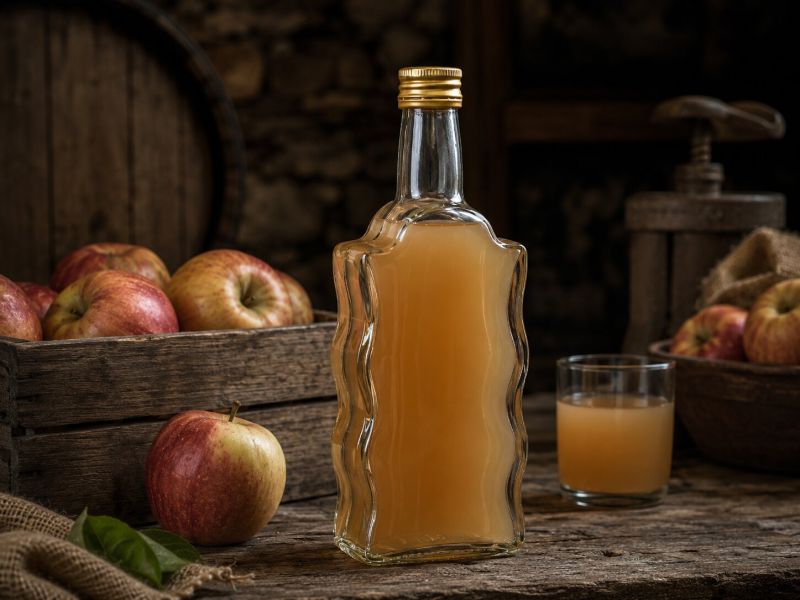 Fľaša sklenená, hranatá, kláštorná, 500 ml, s uzáverom na závit foto4
