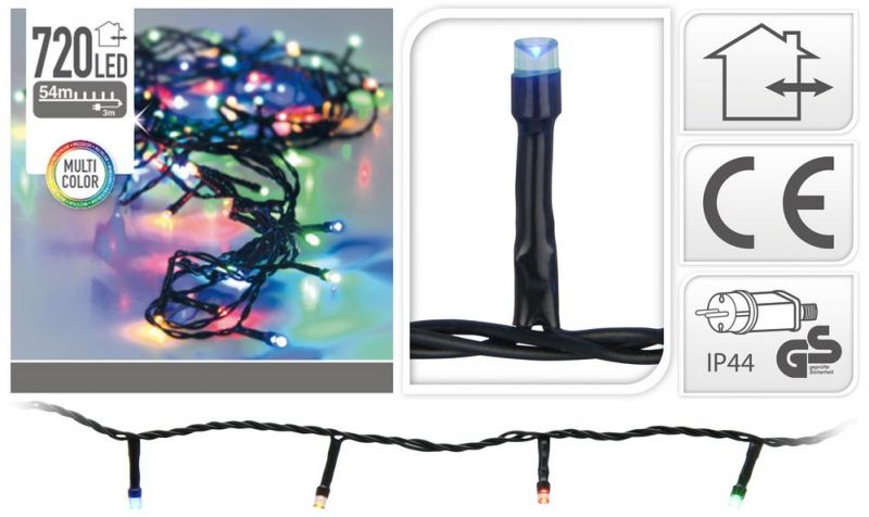 Svetlo vianočné 720 LED, farebné, vonkajšie/vnútorné, dekorácia