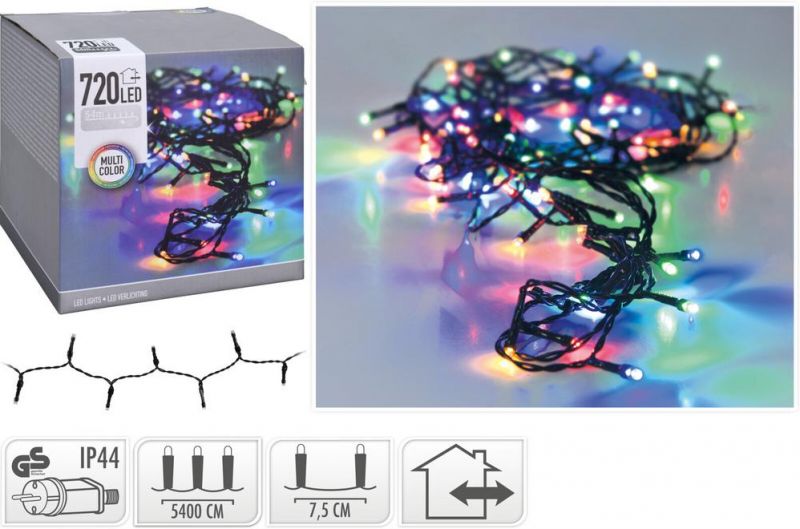 Kinekus Svetlo vianočné 720 LED, farebné, vonkajšie/vnútorné, dekorácia