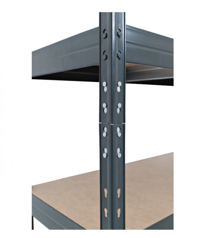 Kinekus Regál kovový, antracit, 180x75x35cm, 5 drevených políc