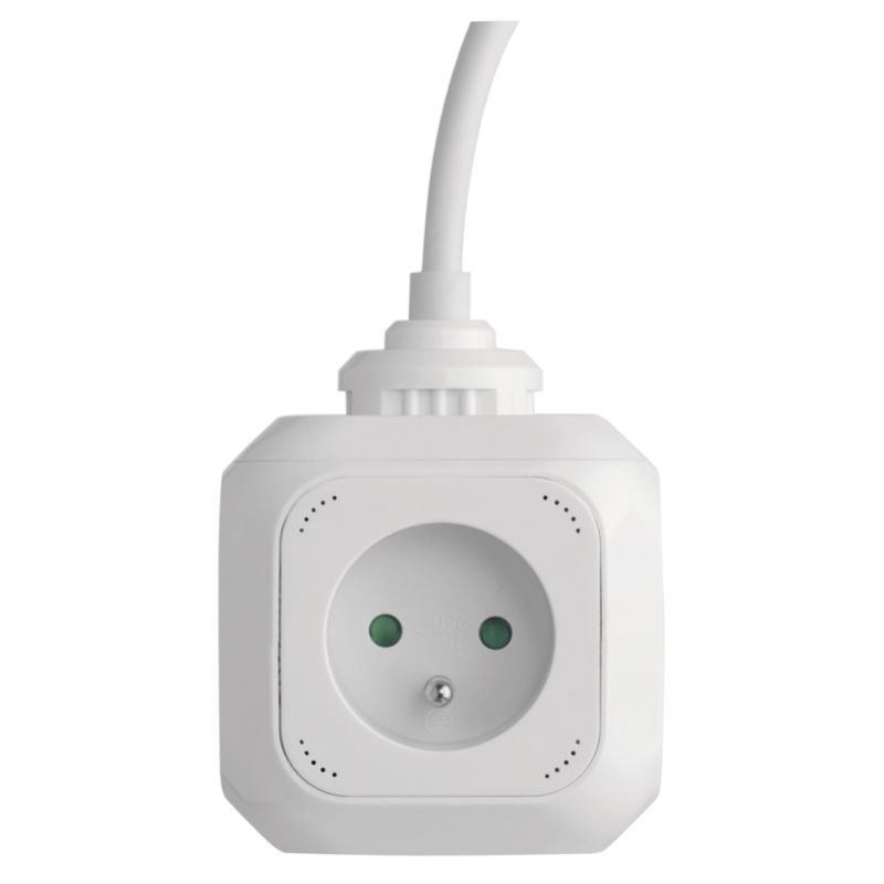 EMOS Rozbočovacia kocka s predlžovacím prívodom – 4 zásuvky + 2× USB, 1,9m
