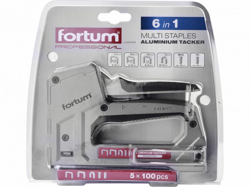 FORTUM Pištol sponkovacia 5 funkčná spony 8-14x1,2mm