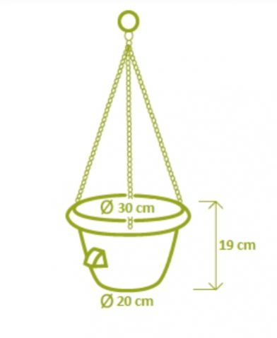 Kinekus Kvetináč závesný plastový, samozavlažovací, priemer 30cm, SIESTA, terakota