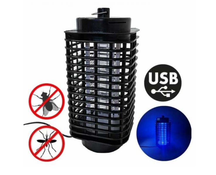Lapač hmyzu elektrický, LED, na USB, čierny