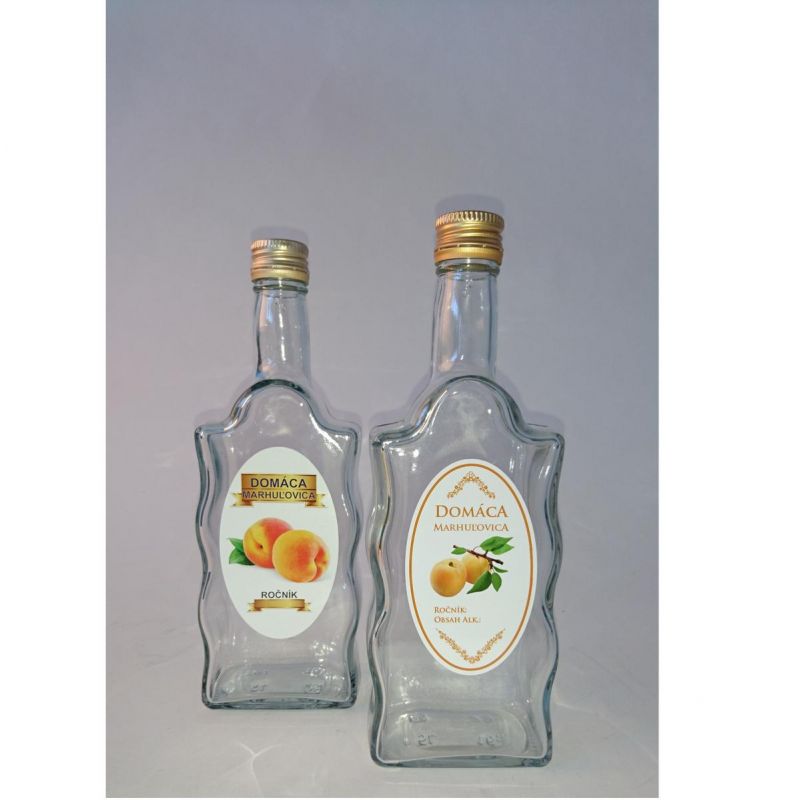 Kinekus Sklenená fľaša, 500 ml, hranatá, MARHUĽOVICA, s uzáverom na závit, kláštorná