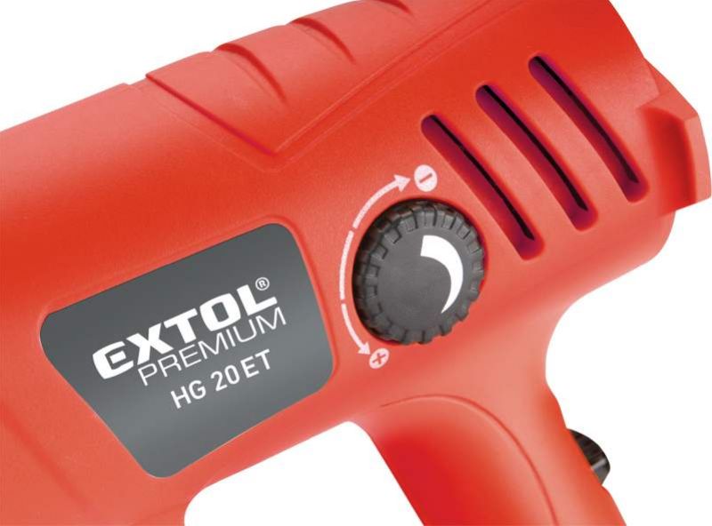 EXTOL PREMIUM Teplovzdušná pištoľ, príkon 2000 W, 50-450/90-600°C