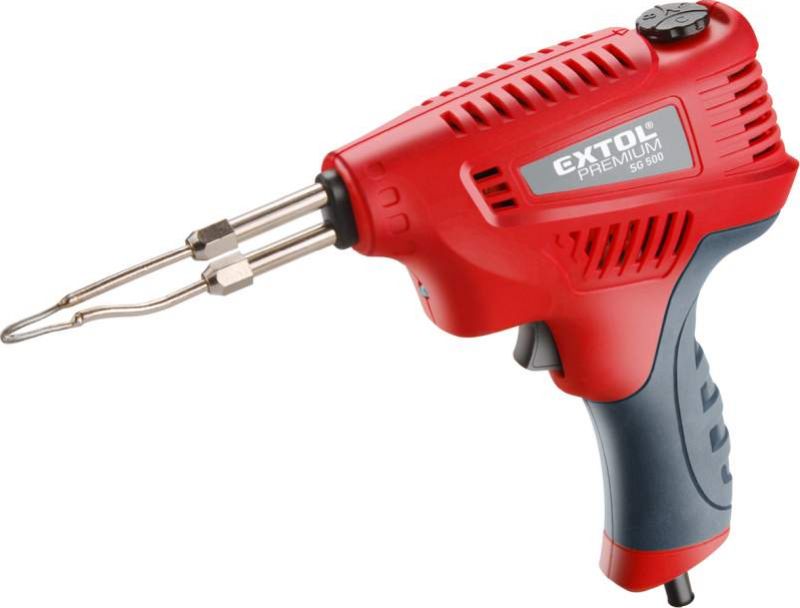 EXTOL PREMIUM Spájkovacia pištoľ, príkon 200 W, s reguláciou teploty