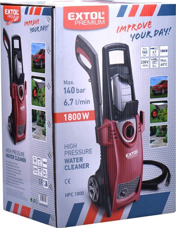 EXTOL PREMIUM Vysokotlakový čistič, príkon 1800 W, 140 bar