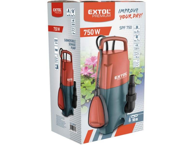 Ponorné kalové čerpadlo, príkon 750 W, max. prepravný objem 13000 l/hod., max. výtlak 10 m foto2
