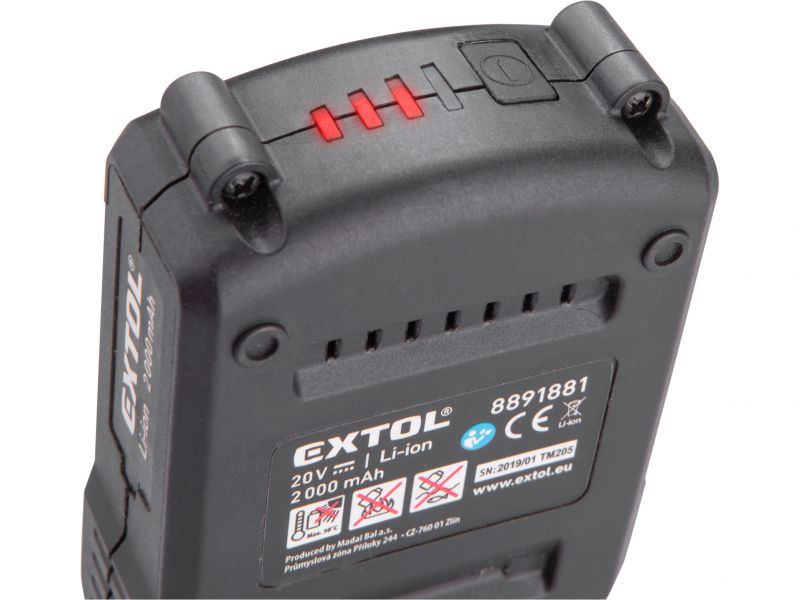EXTOL PREMIUM Kladivo aku vŕtacie 20V SDS+ 1,2J 1x2Ah li-ion rýchlonab.