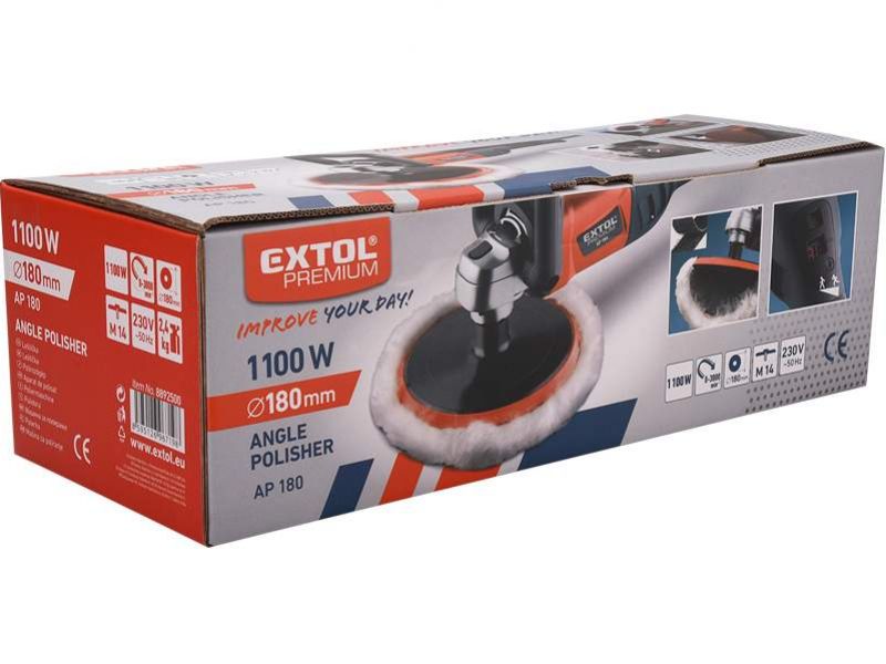 EXTOL PREMIUM Uhlová leštička AP180, priemer 180 mm, príkon 1100 W