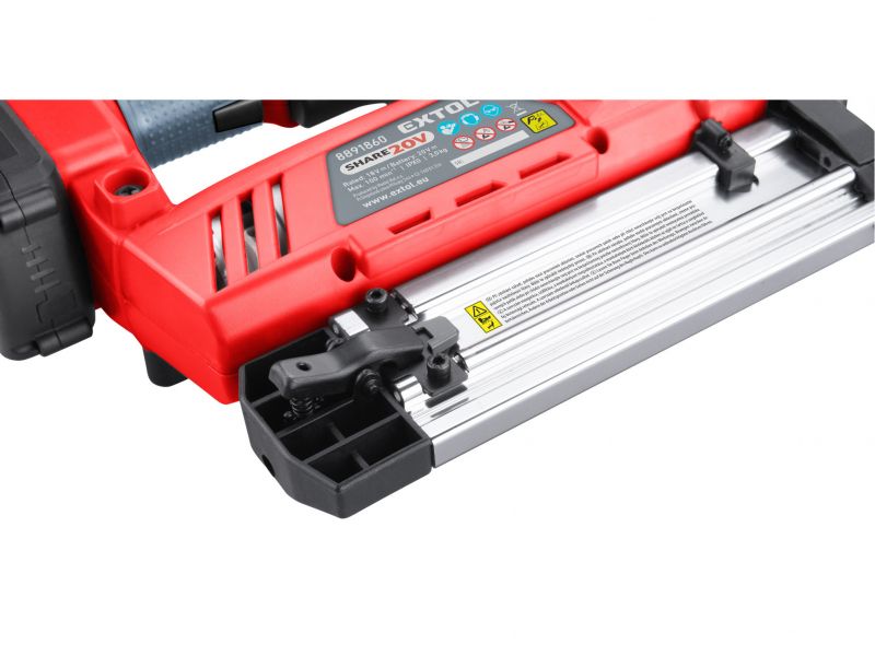 EXTOL PREMIUM Akumulátorová klincovačka / sponkovačka Share 20V, 1x 2Ah Li-ion, 2,4 A nabíjačka, klince 40 mm, spony 50 mm