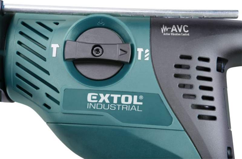 EXTOL INDUSTRIAL Kladivo vŕtacie a sekacie, SDS-max, príkon 1350 W, 14 J, antivibračná rukoväť