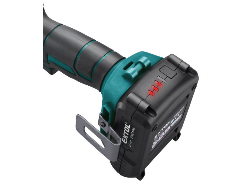 EXTOL INDUSTRIAL Rázový akumulátorový uťahovák Share 20 V, 1/2-, bezuhlíkový motor, 1 x 2Ah Li-ion, 2,4A nabíjačka, 250Nm foto3
