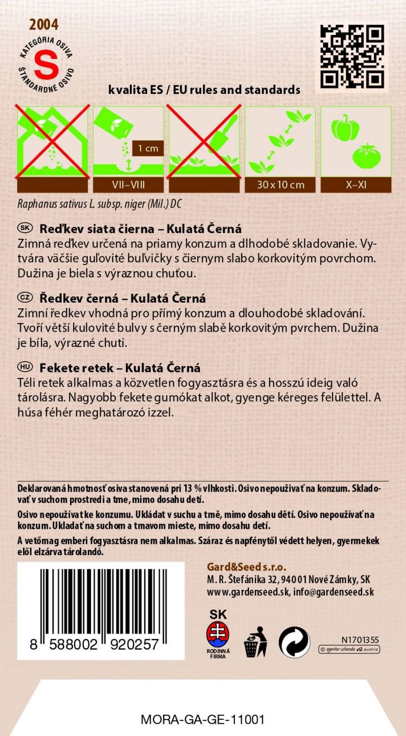 Kinekus Reďkovka guľatá Čierna